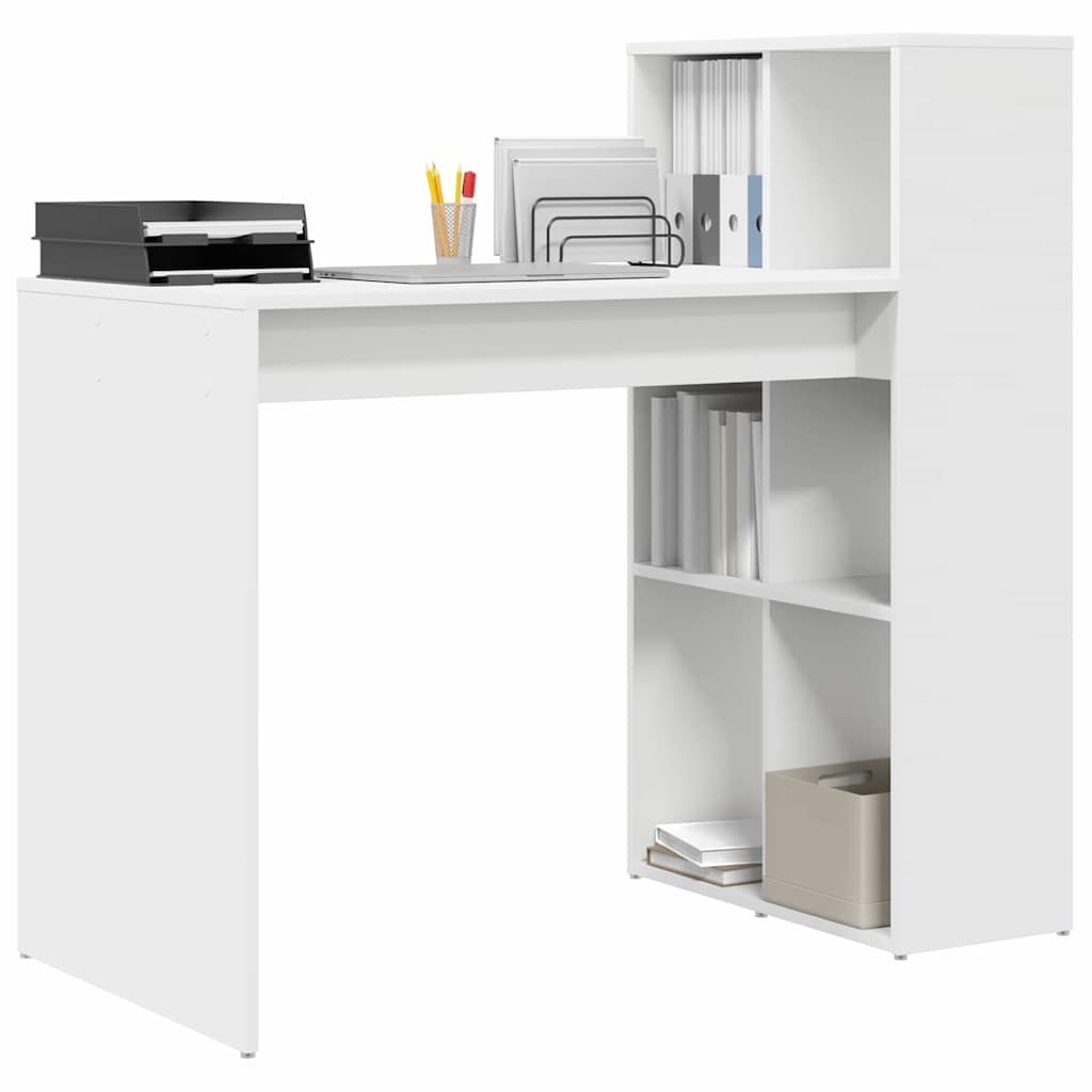 Schreibtisch mit Regal Weiß 108 x 55 x 103.5 cm Holzwerkstoff