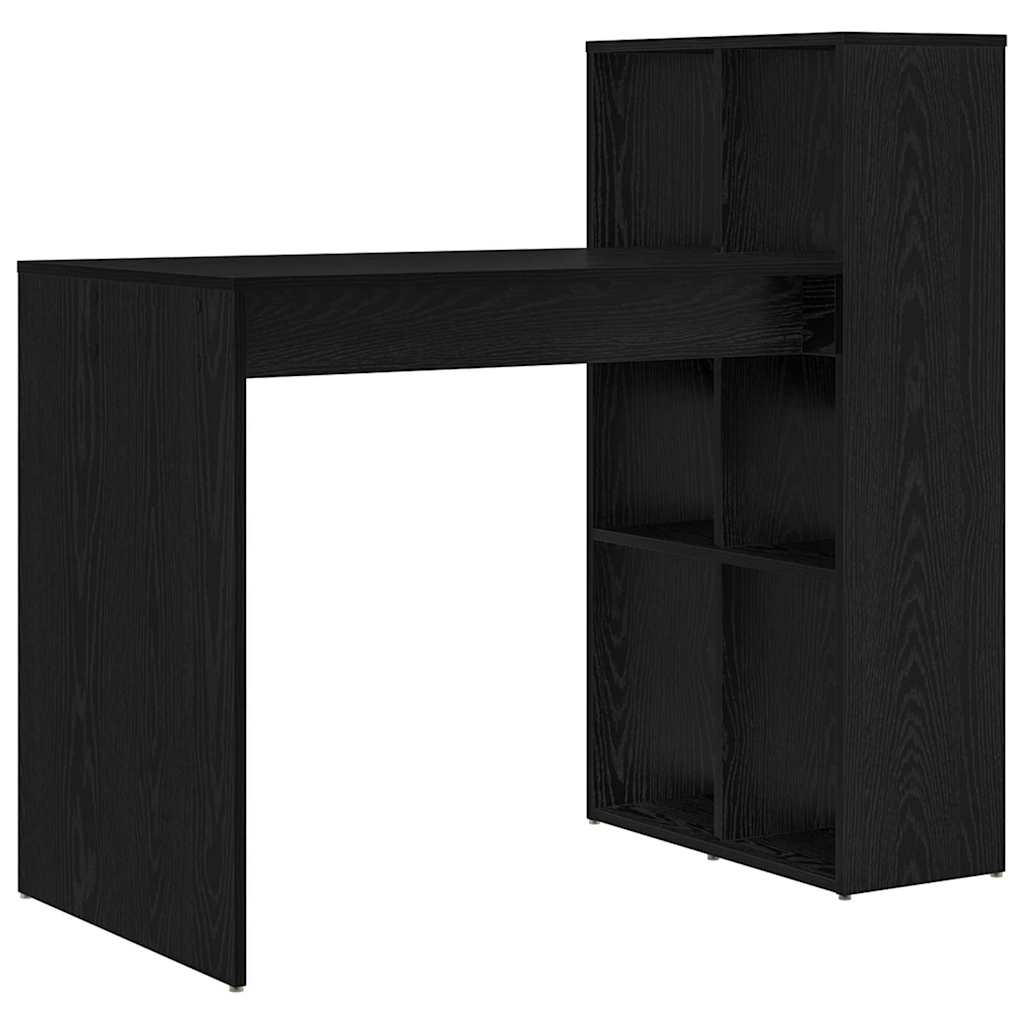 Schreibtisch mit Regal Schwarz Eichen-Optik 108 x 55 x 103.5 cm