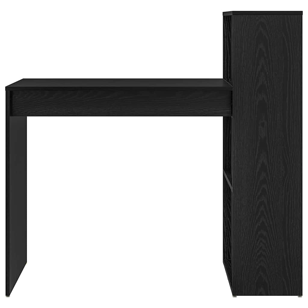 Schreibtisch mit Regal Schwarz Eichen-Optik 108 x 55 x 103.5 cm