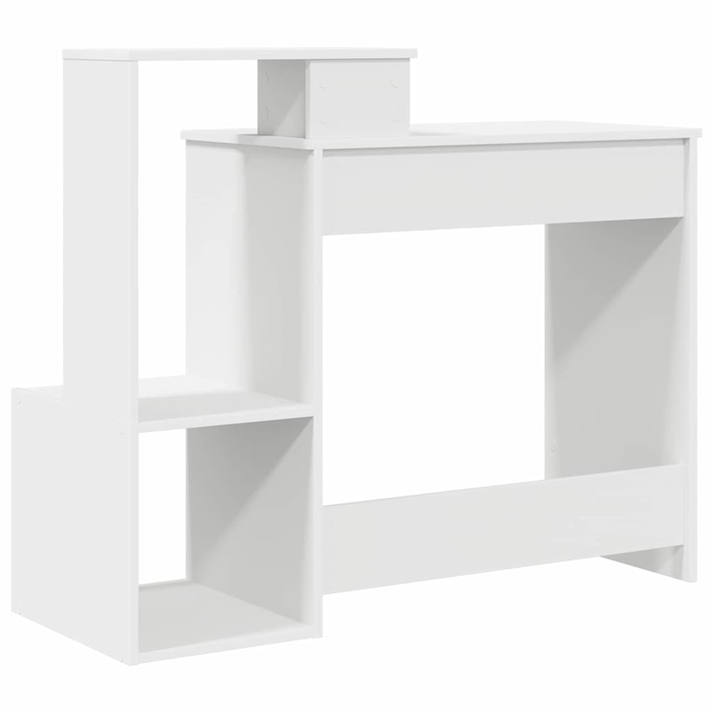 Schreibtisch mit Regal Weiß 106 x 41 x 88.5 cm Holzwerkstoff