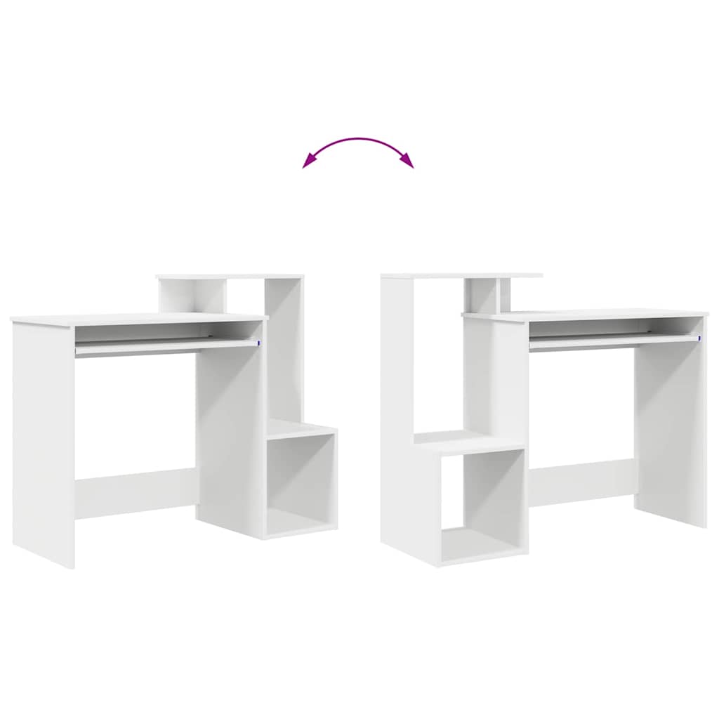 Schreibtisch mit Regal Weiß 106 x 41 x 88.5 cm Holzwerkstoff