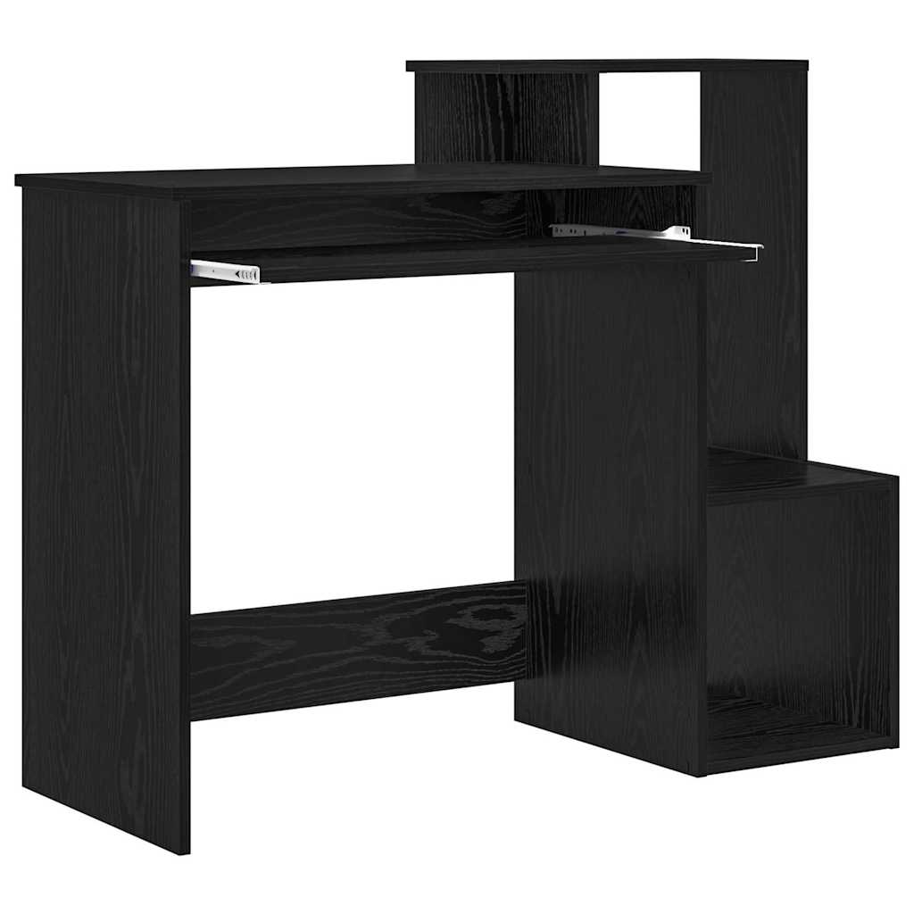 Schreibtisch mit Regal Schwarz Eichen-Optik 106 x 41 x 88.5 cm
