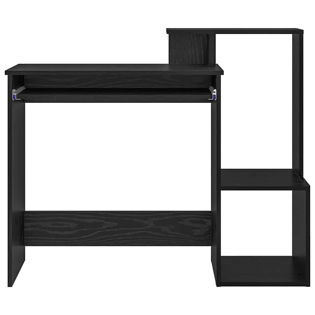 Schreibtisch mit Regal Schwarz Eichen-Optik 106 x 41 x 88.5 cm