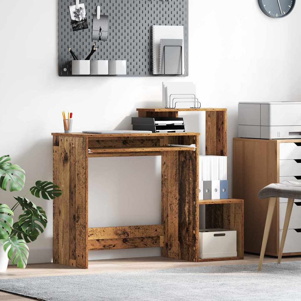 Schreibtisch mit Regal Altholz 106 x 41 x 88.5 cm Holzwerkstoff