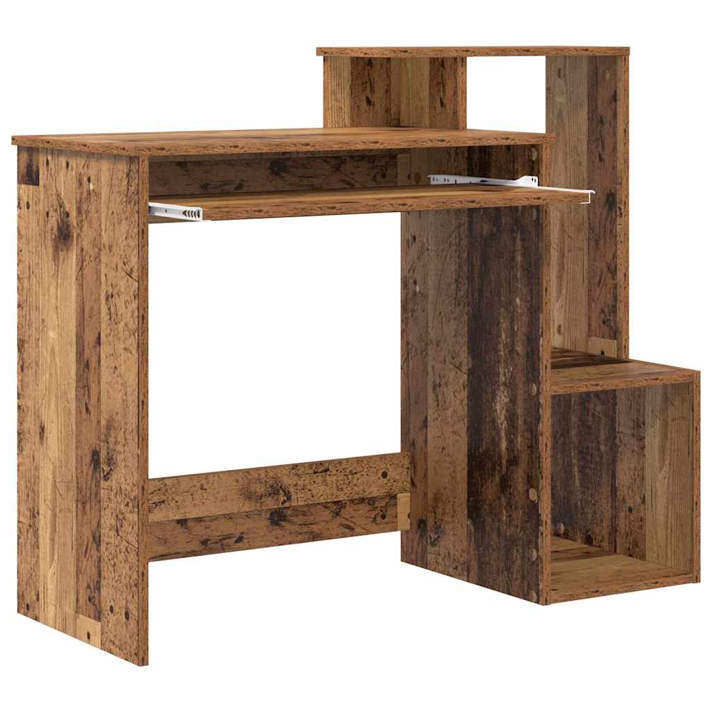 Schreibtisch mit Regal Altholz 106 x 41 x 88.5 cm Holzwerkstoff