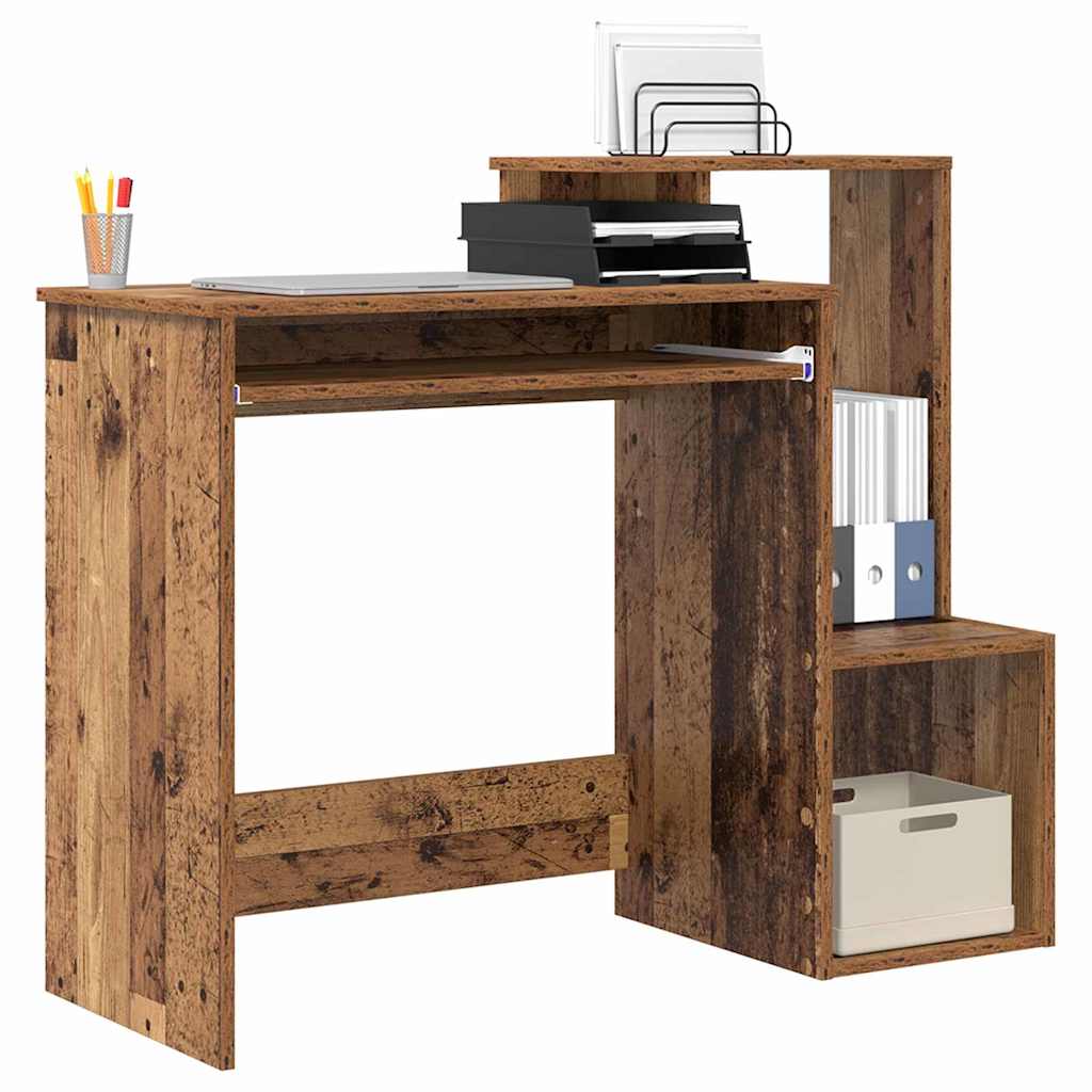 Schreibtisch mit Regal Altholz 106 x 41 x 88.5 cm Holzwerkstoff