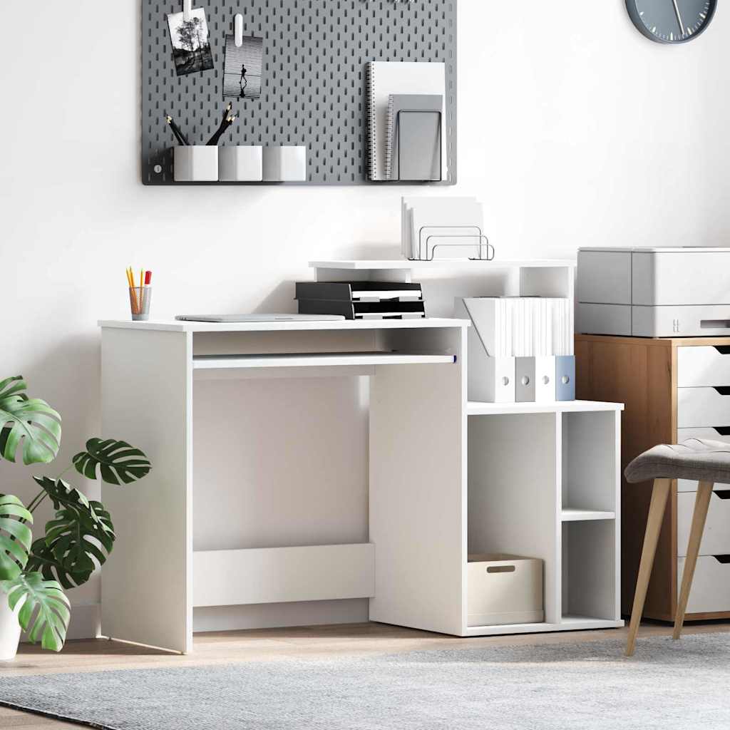 Schreibtisch mit Regal Weiß 120,5 x 44 x 88,5 cm Holzwerkstoff