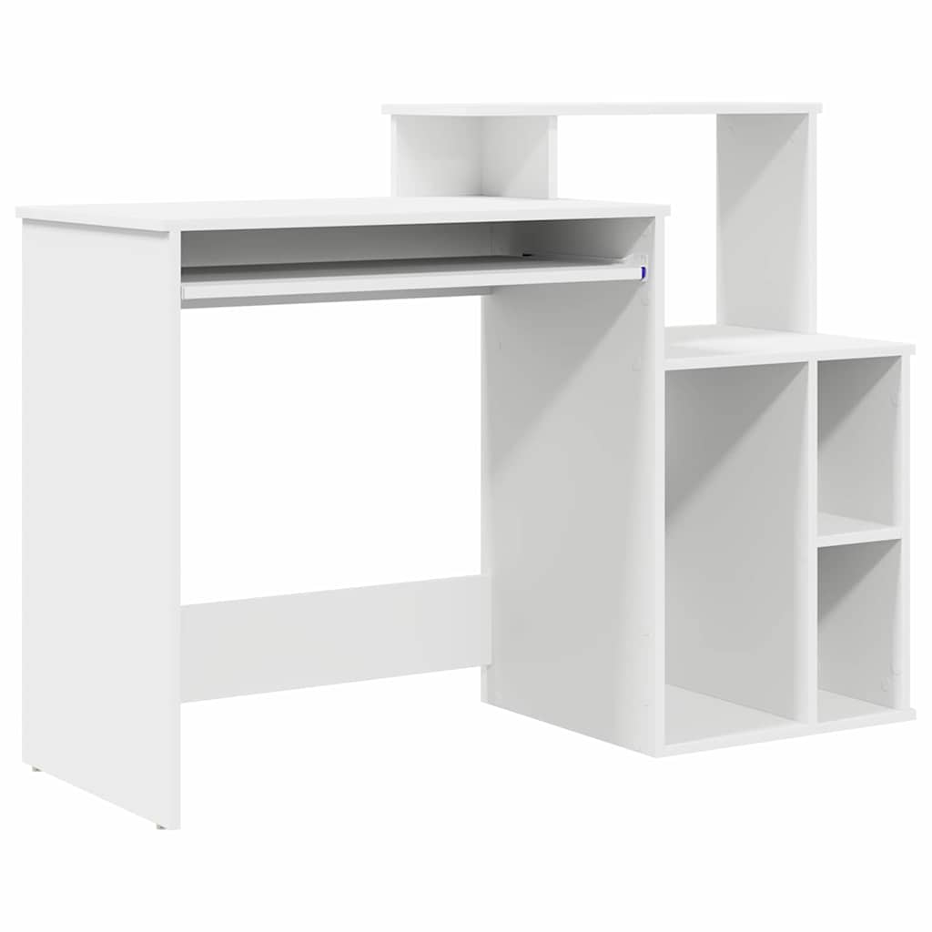 Schreibtisch mit Regal Weiß 120,5 x 44 x 88,5 cm Holzwerkstoff