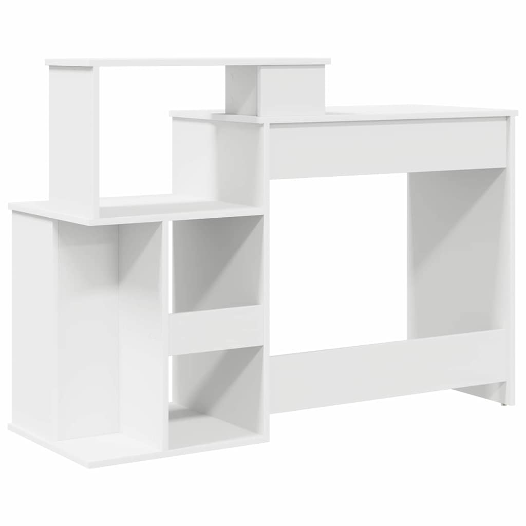 Schreibtisch mit Regal Weiß 120,5 x 44 x 88,5 cm Holzwerkstoff