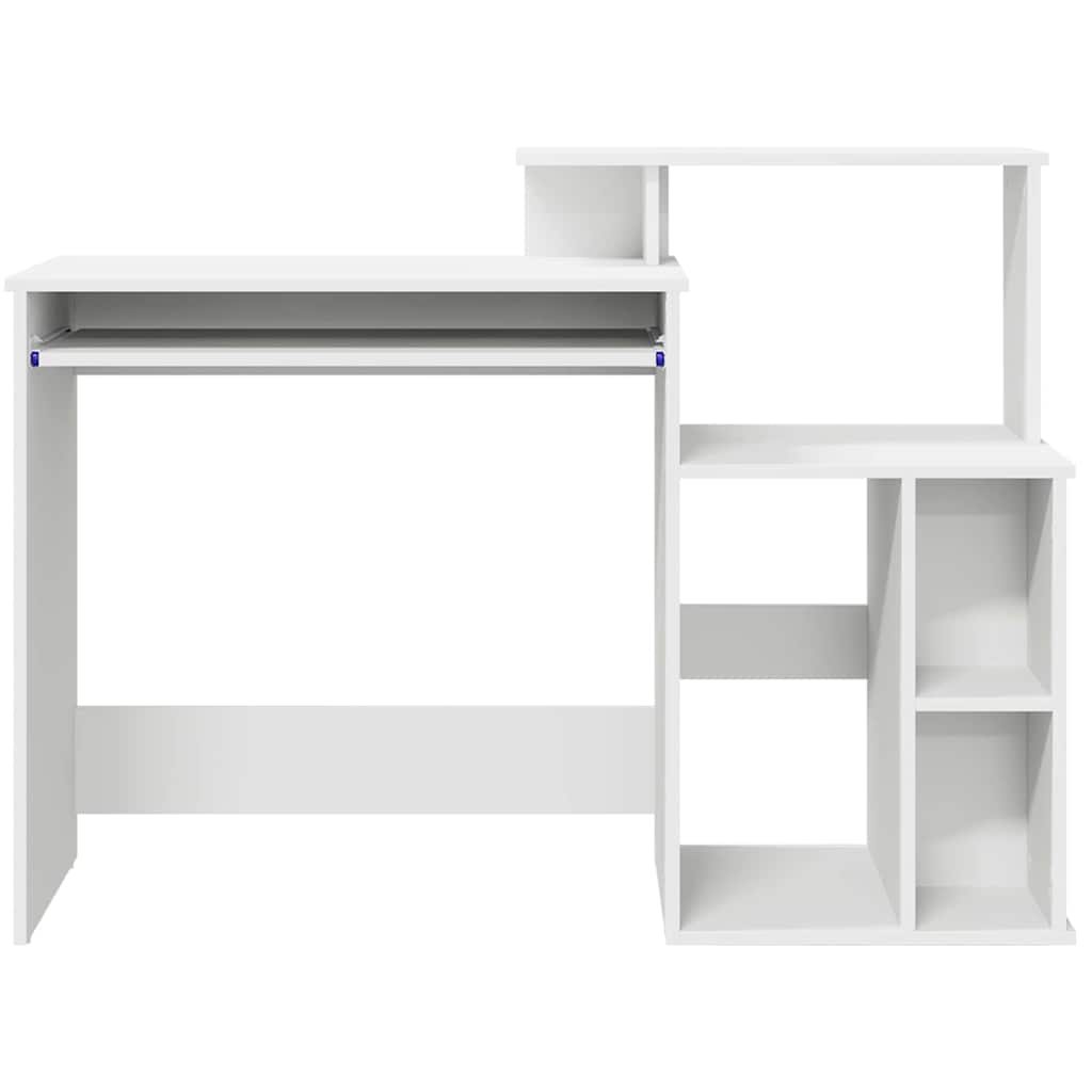 Schreibtisch mit Regal Weiß 120,5 x 44 x 88,5 cm Holzwerkstoff