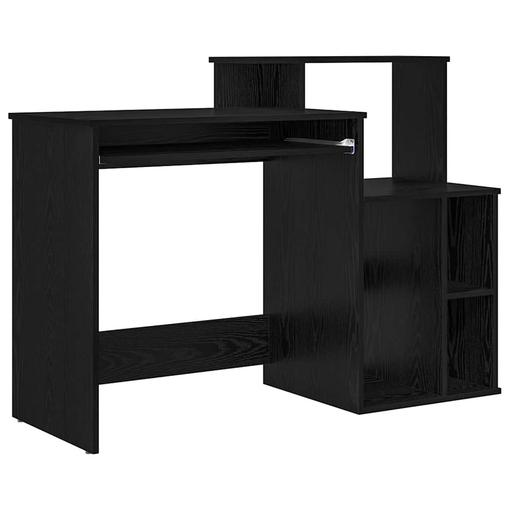 Schreibtisch Schwarz Eichen-Optik 120,5 x 44 x 88,5 cm