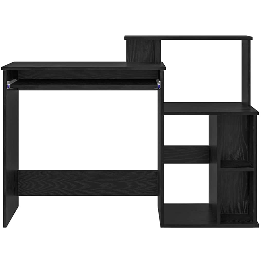 Schreibtisch Schwarz Eichen-Optik 120,5 x 44 x 88,5 cm