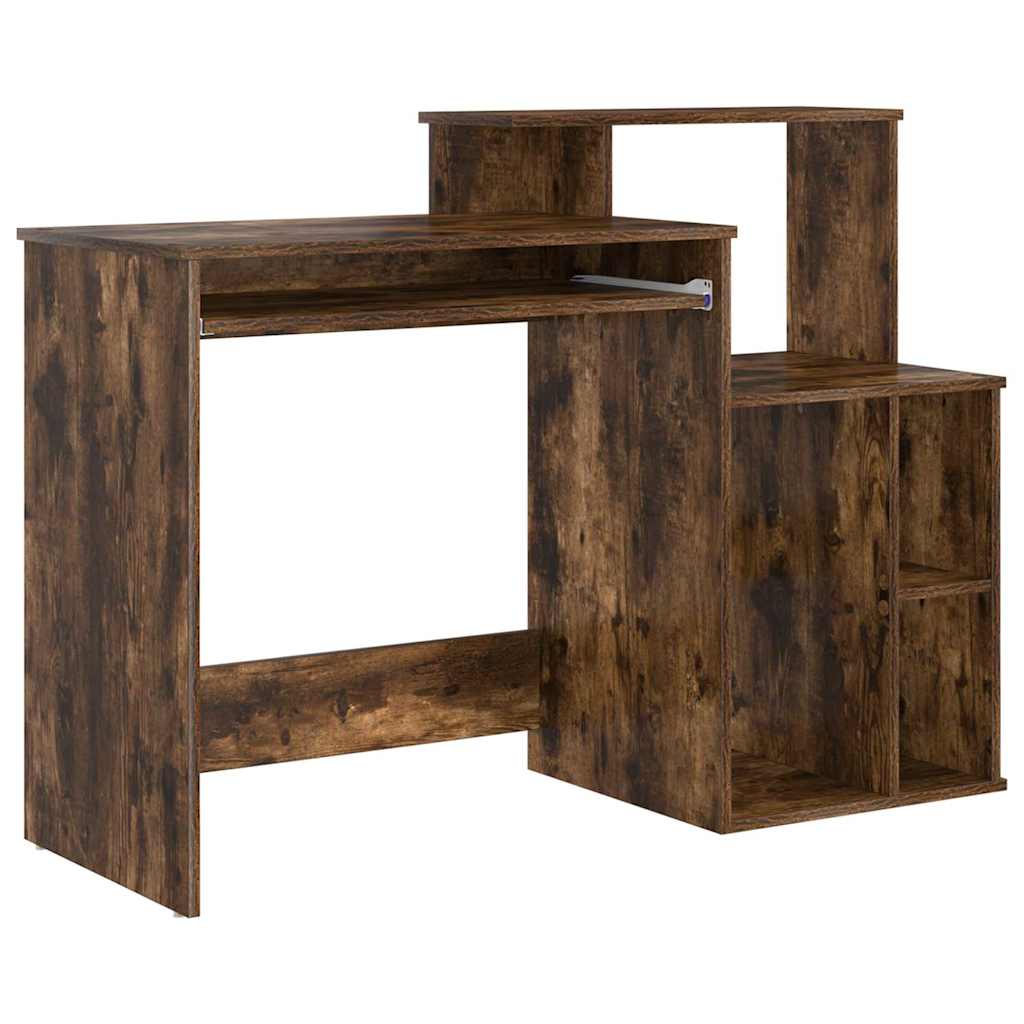 Schreibtisch mit Regal Geräucherte Eiche 120,5 x 44 x 88,5 cm