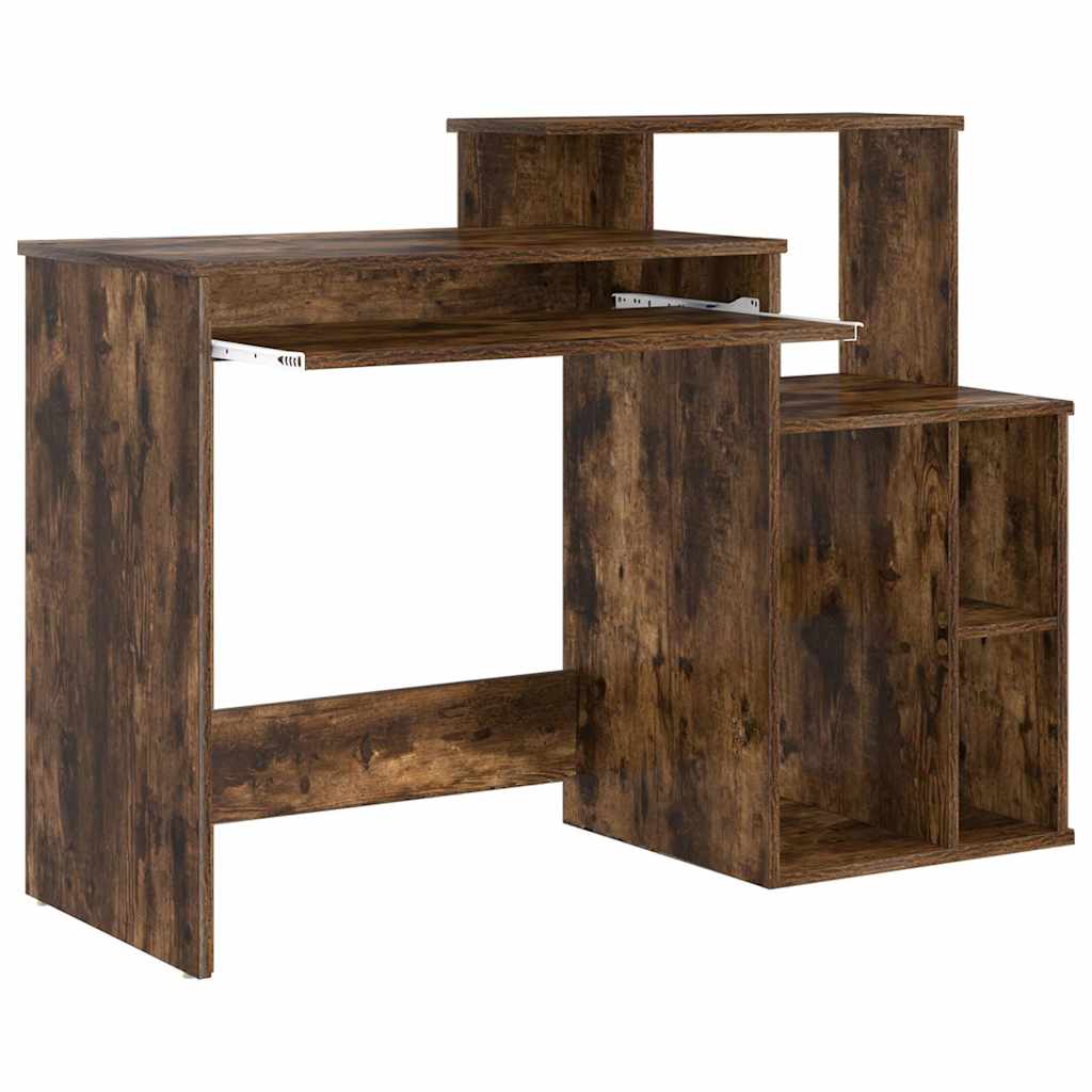Schreibtisch mit Regal Geräucherte Eiche 120,5 x 44 x 88,5 cm