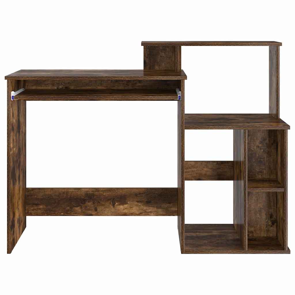 Schreibtisch mit Regal Geräucherte Eiche 120,5 x 44 x 88,5 cm