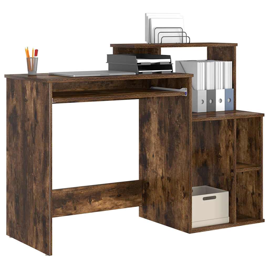 Schreibtisch mit Regal Geräucherte Eiche 120,5 x 44 x 88,5 cm