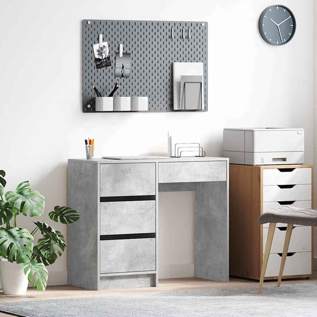 Schreibtisch Beton Grau 90 x 37,5 x 75 cm Holzwerkstoff