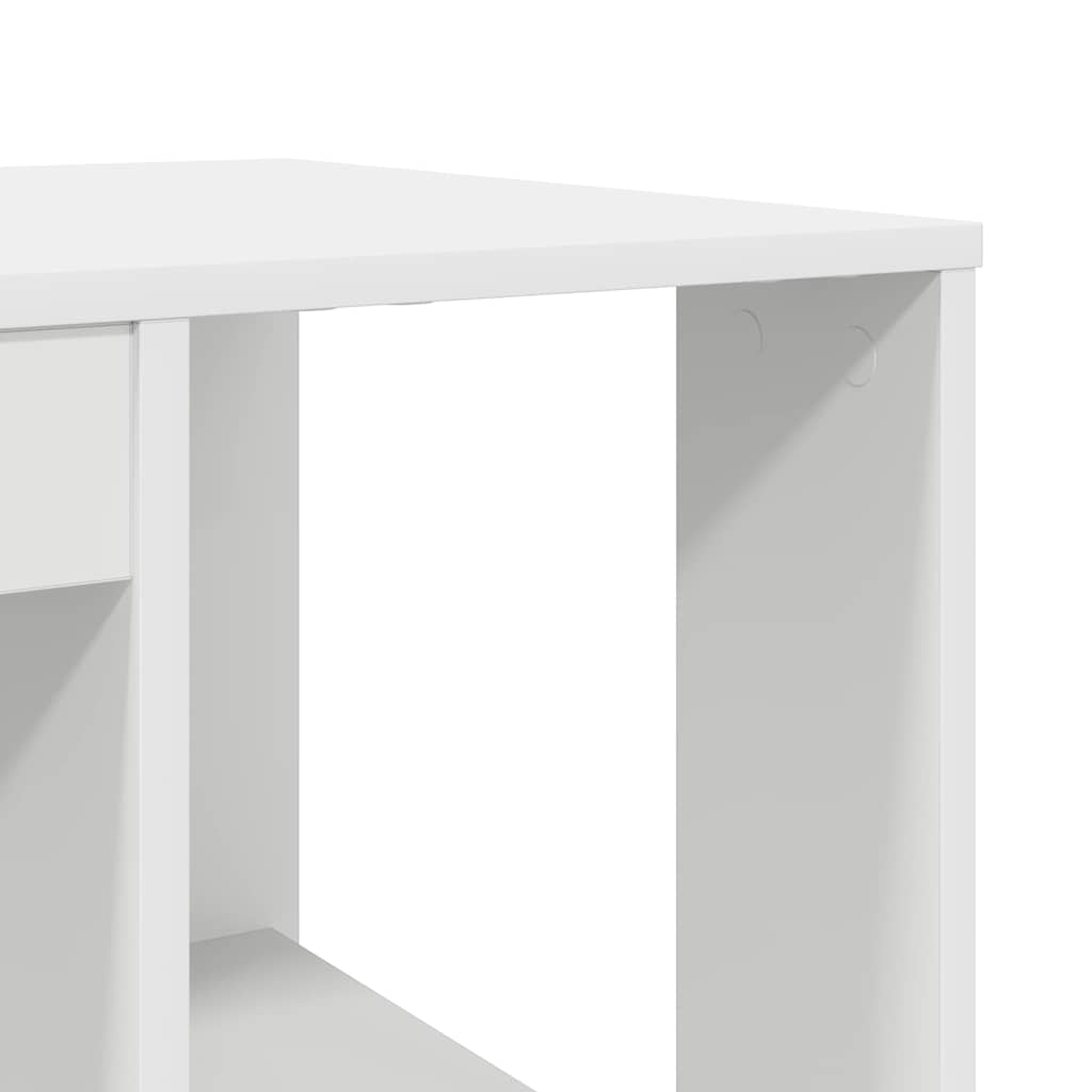 Schreibtisch mit Regal Weiß 130 x 50,5 x 75 cm Holzwerkstoff