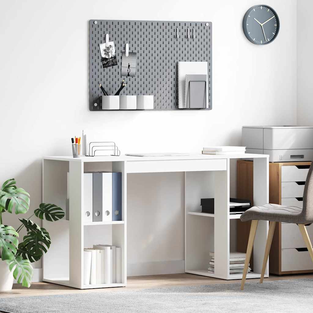Schreibtisch mit Regal Weiß 130 x 50,5 x 75 cm Holzwerkstoff
