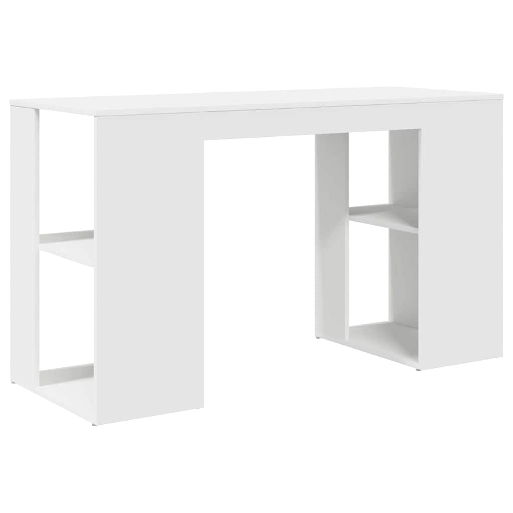 Schreibtisch mit Regal Weiß 130 x 50,5 x 75 cm Holzwerkstoff