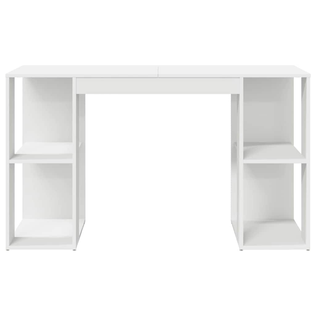 Schreibtisch mit Regal Weiß 130 x 50,5 x 75 cm Holzwerkstoff