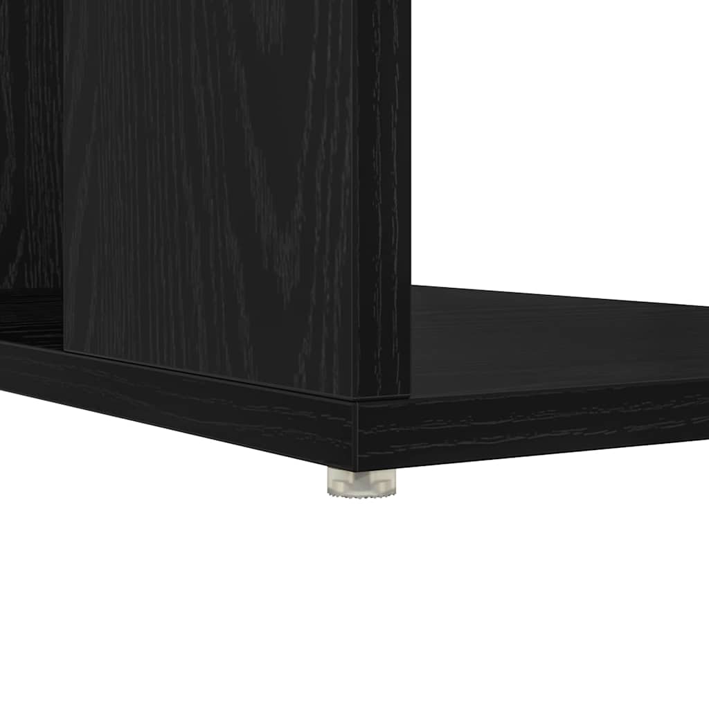 Schreibtisch mit Regal Schwarz Eichen-Optik 130 x 50,5 x 75 cm