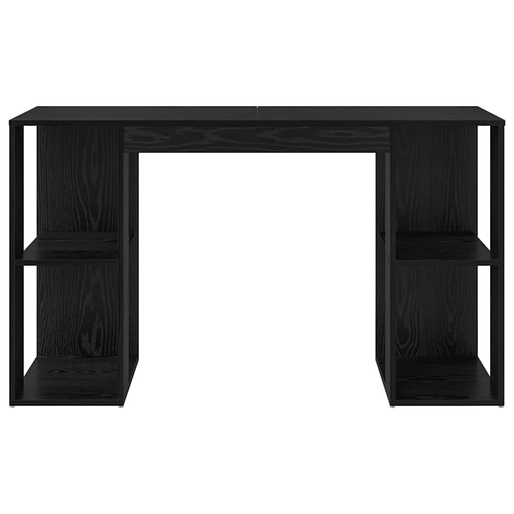 Schreibtisch mit Regal Schwarz Eichen-Optik 130 x 50,5 x 75 cm