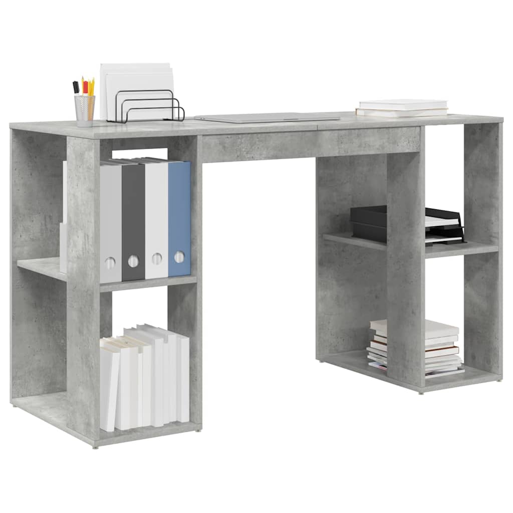 Schreibtisch Beton Grau 130 x 50,5 x 75 cm Holzwerkstoff