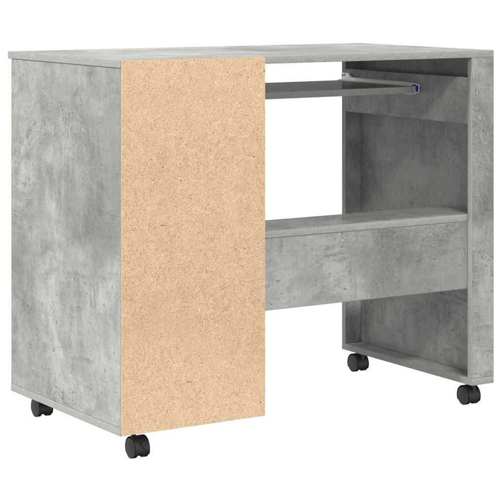 Tisch mit Rädern Beton Grau 91 x 50 x 77 cm Holzwerkstoff