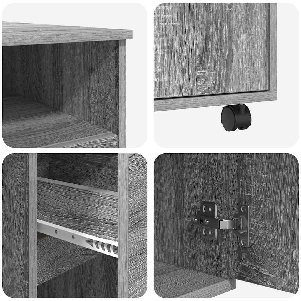 Tisch mit Rädern Graues Sonoma 91 x 50 x 77 cm Holzwerkstoff