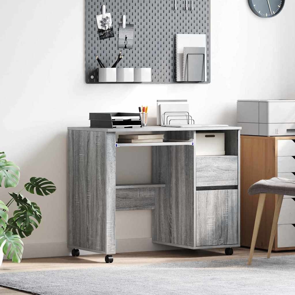 Tisch mit Rädern Graues Sonoma 91 x 50 x 77 cm Holzwerkstoff