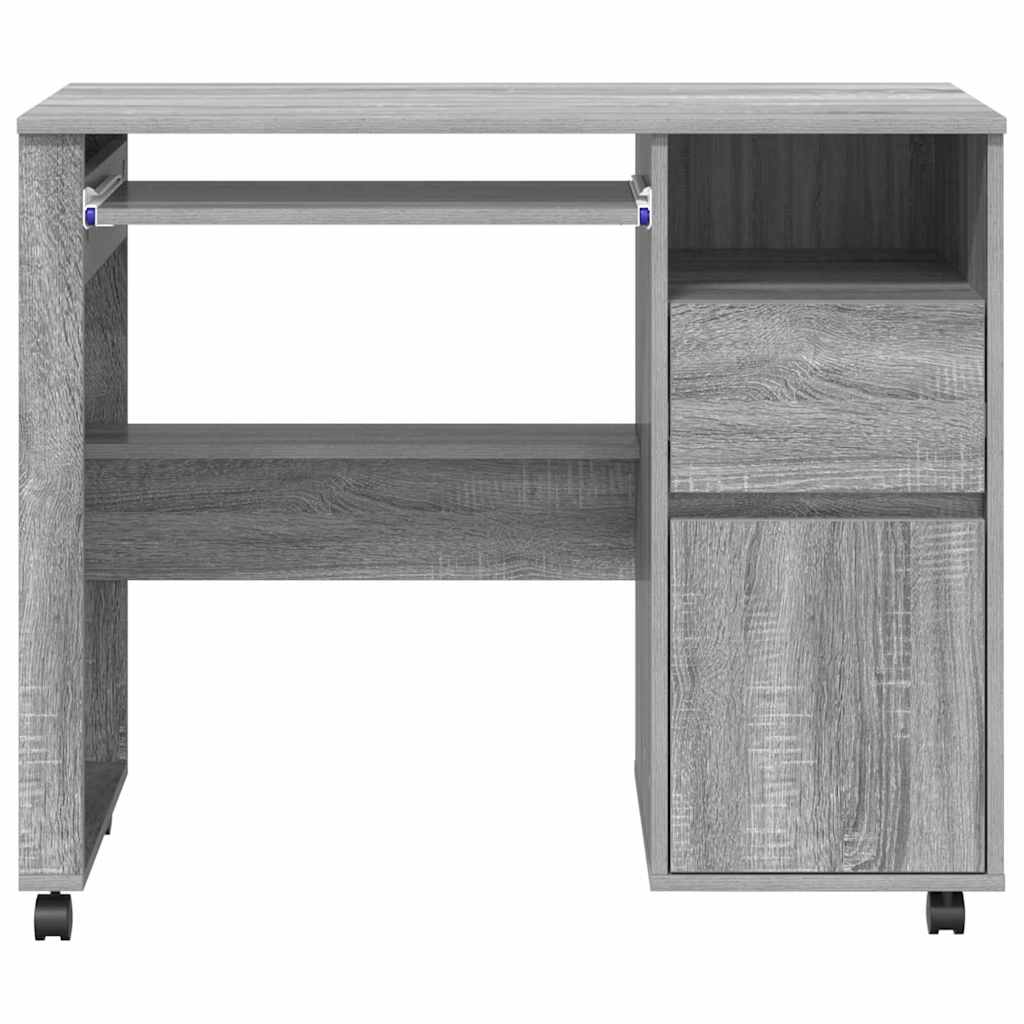 Tisch mit Rädern Graues Sonoma 91 x 50 x 77 cm Holzwerkstoff