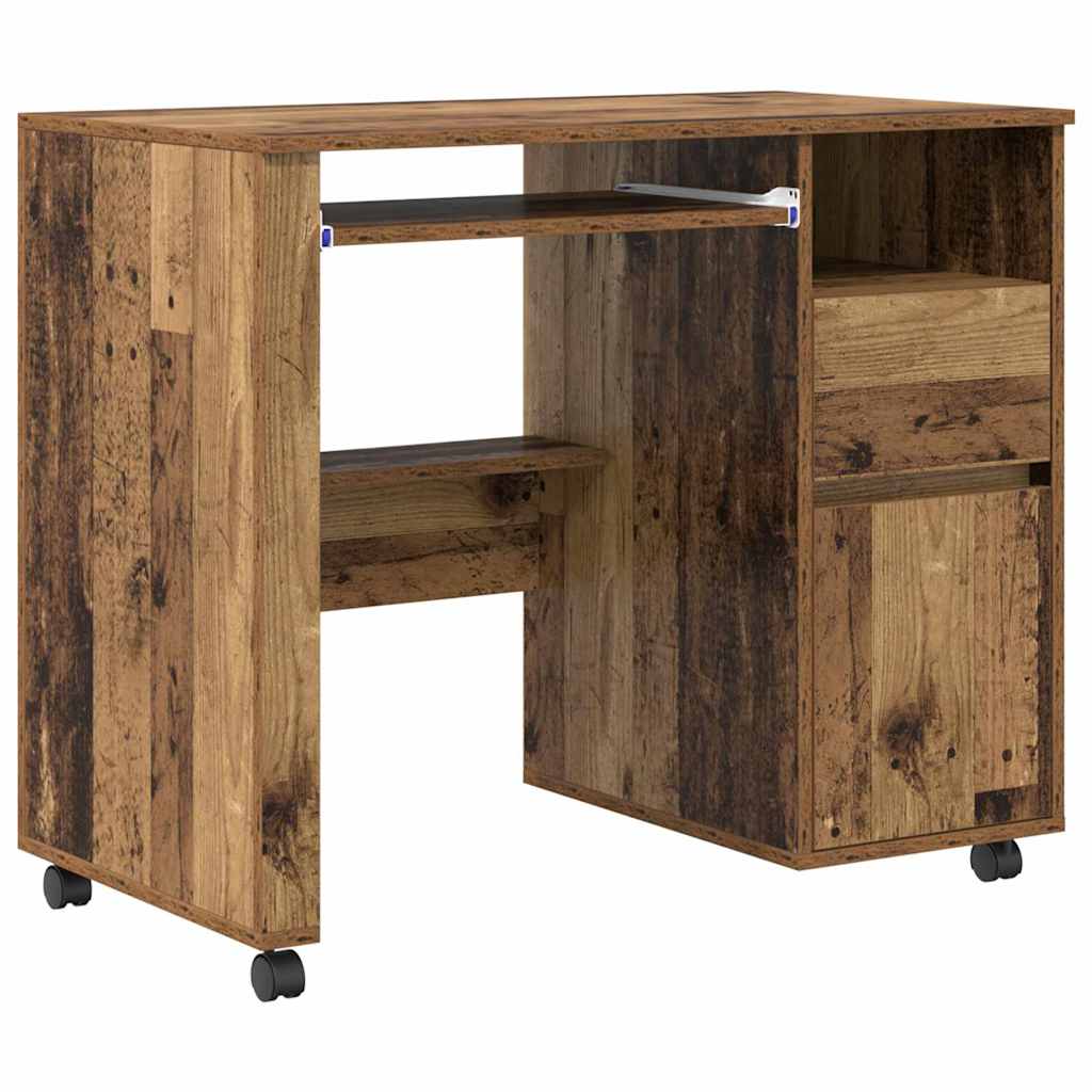 Tisch mit Rädern Mit Rad Altholz 91 x 50 x 77 cm Holzwerkstoff