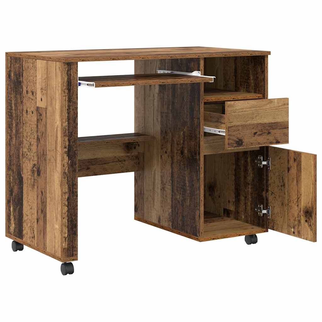 Tisch mit Rädern Mit Rad Altholz 91 x 50 x 77 cm Holzwerkstoff