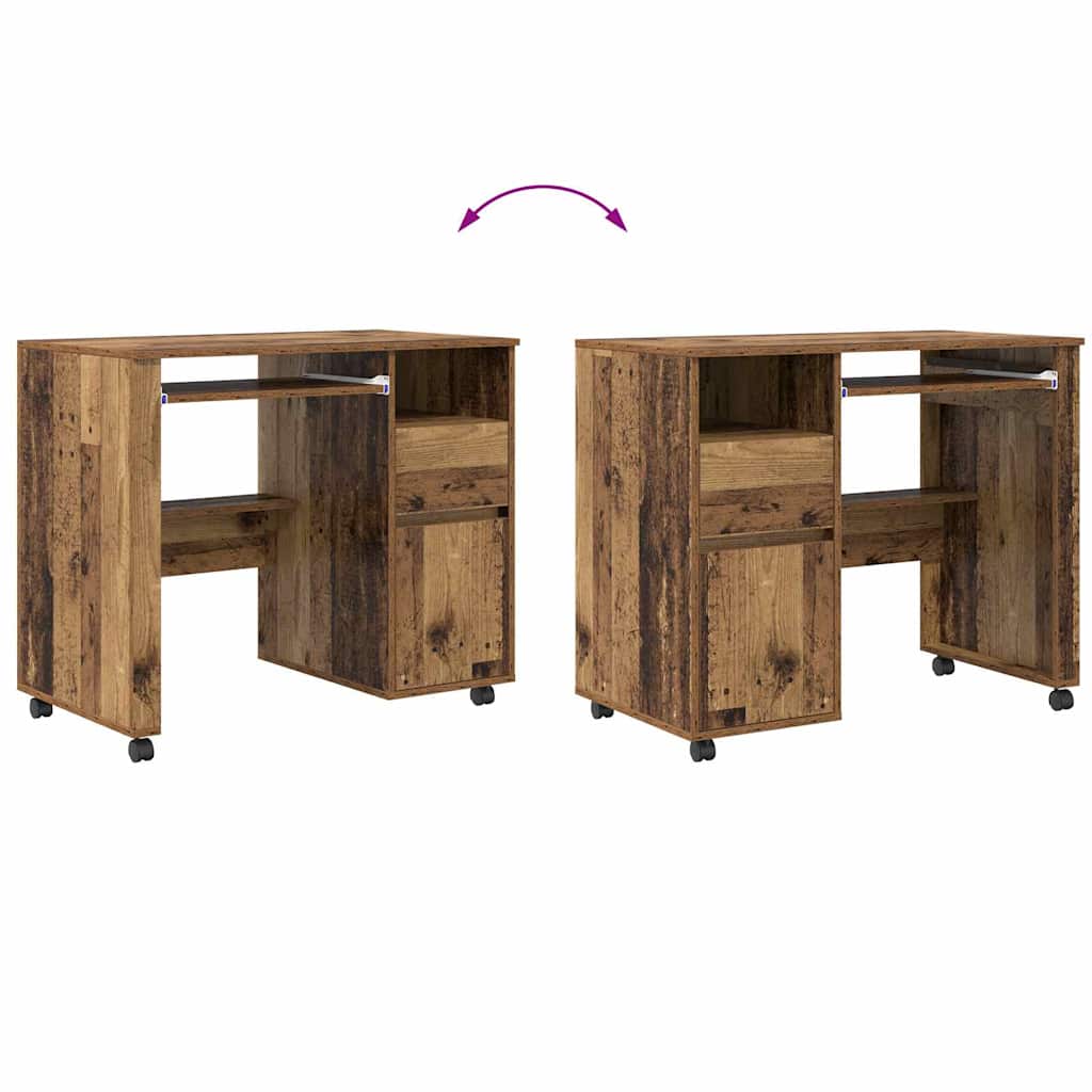 Tisch mit Rädern Mit Rad Altholz 91 x 50 x 77 cm Holzwerkstoff