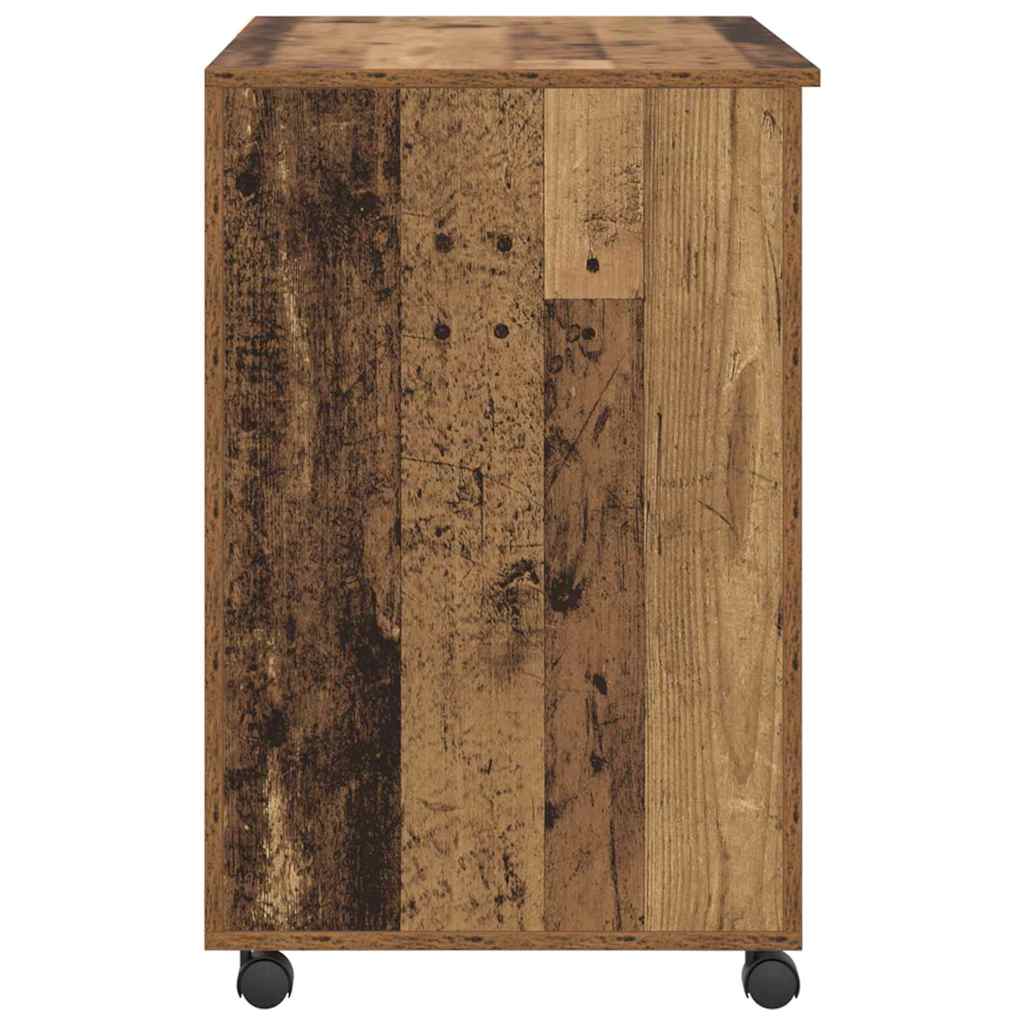 Tisch mit Rädern Mit Rad Altholz 91 x 50 x 77 cm Holzwerkstoff