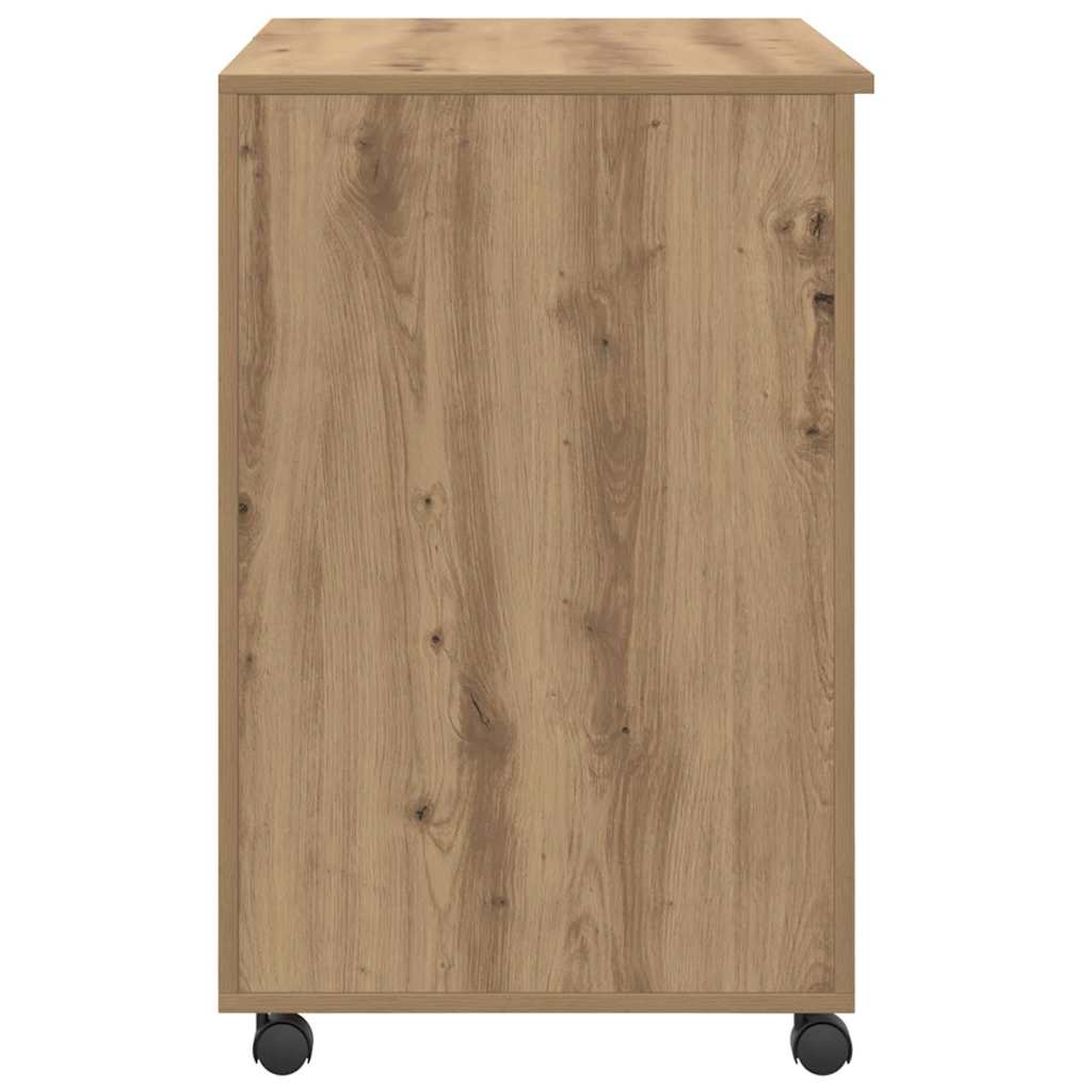 Tisch mit Rädern Artisan-Eiche 91 x 50 x 77 cm Holzwerkstoff