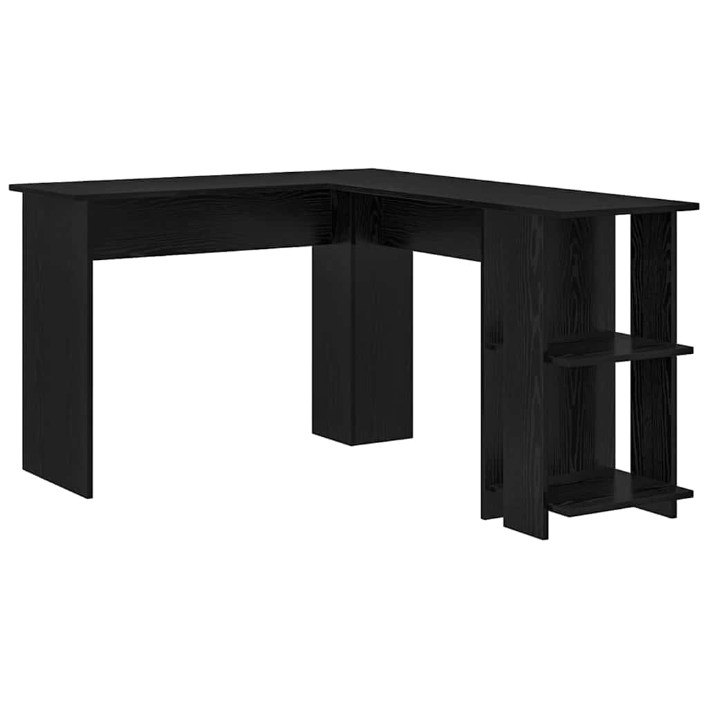 Eck-Schreibtisch Schwarz Eichen-Optik 140 x 113,5 x 75 cm