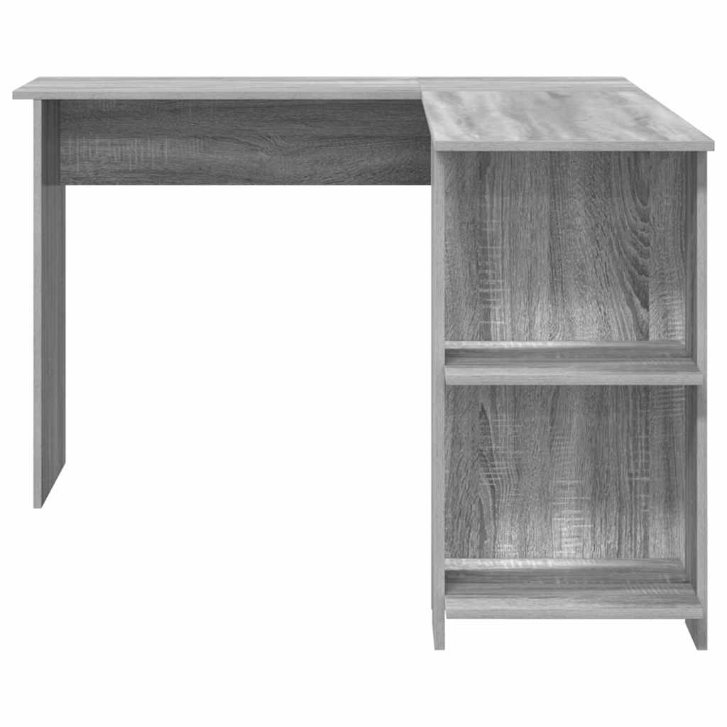 Eck-Schreibtisch mit Regal Graues Sonoma 140 x 113,5 x 75 cm