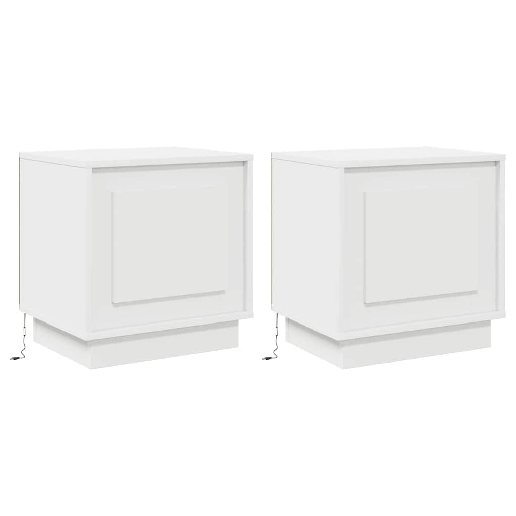 Nachttisch 2 pcs Weiß 44 x 34,5 x 45 cm Holzwerkstoff