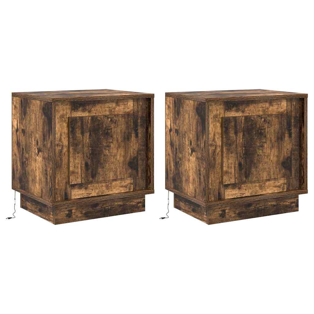 Nachttisch 2 pcs Geräucherte Eiche 44 x 34,5 x 45 cm