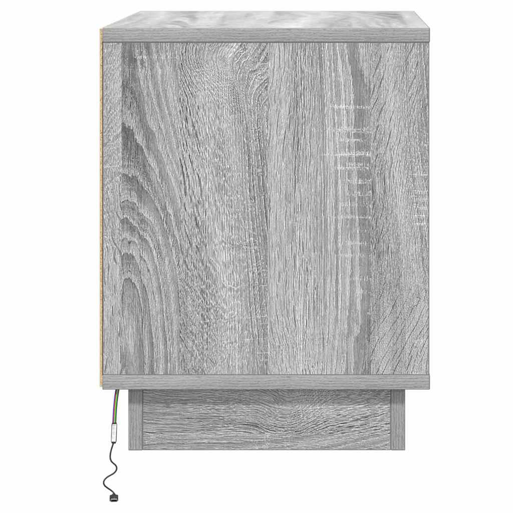 Nachttisch 2 pcs Grau 44 x 34,5 x 45 cm Holzwerkstoff