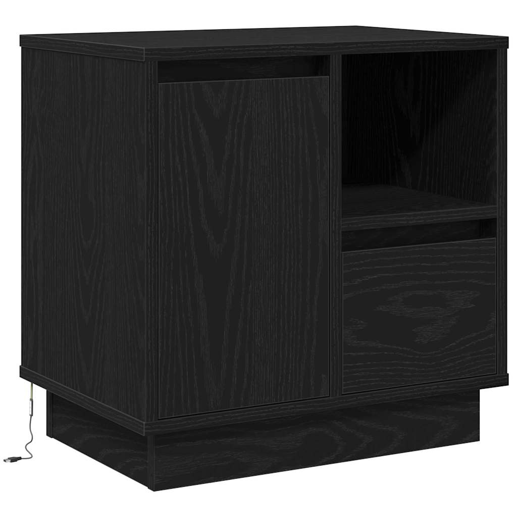 Nachttisch 2 pcs Schwarz Eichen-Optik 50 x 34,5 x 50 cm