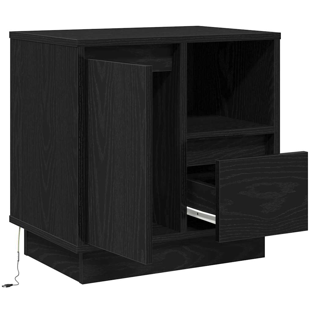 Nachttisch 2 pcs Schwarz Eichen-Optik 50 x 34,5 x 50 cm