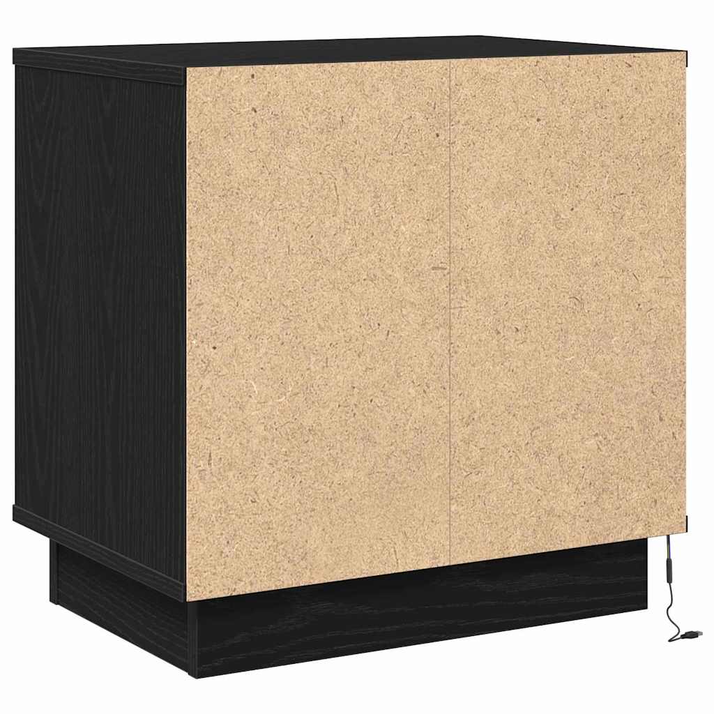 Nachttisch 2 pcs Schwarz Eichen-Optik 50 x 34,5 x 50 cm