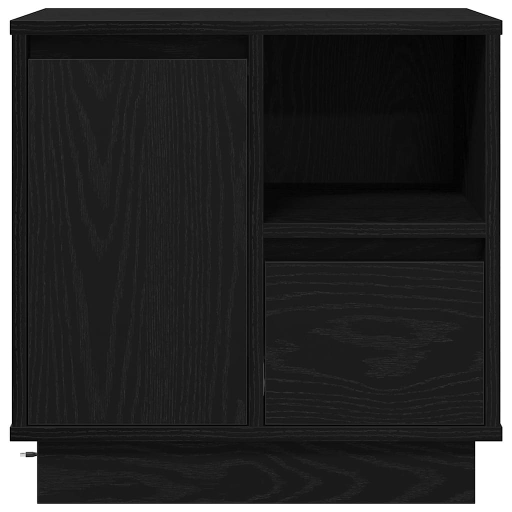 Nachttisch 2 pcs Schwarz Eichen-Optik 50 x 34,5 x 50 cm