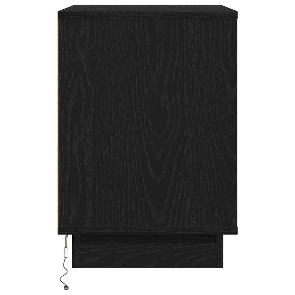 Nachttisch 2 pcs Schwarz Eichen-Optik 50 x 34,5 x 50 cm