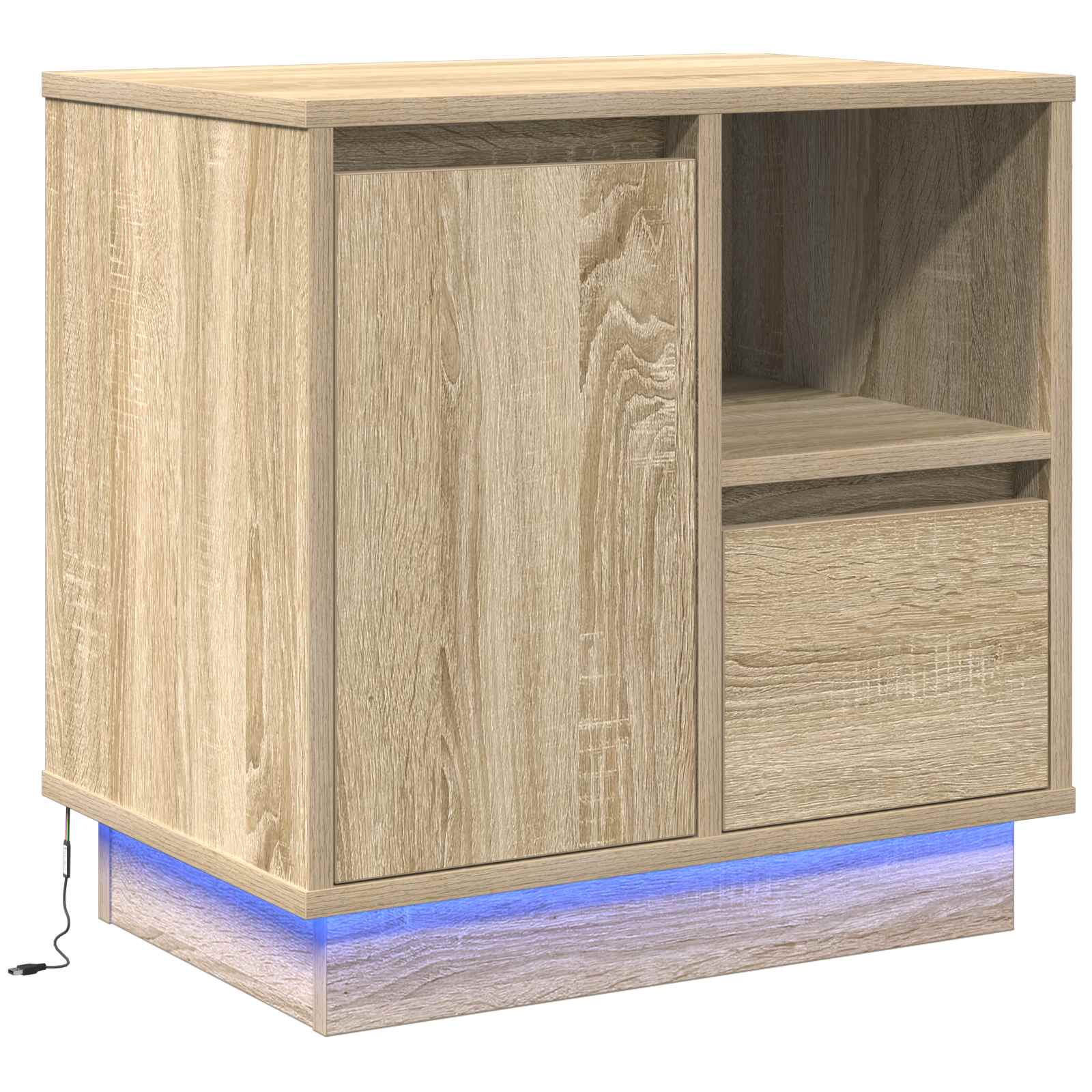 Nachttisch Sonoma-Eiche 50 x 34,5 x 50 cm Holzwerkstoff