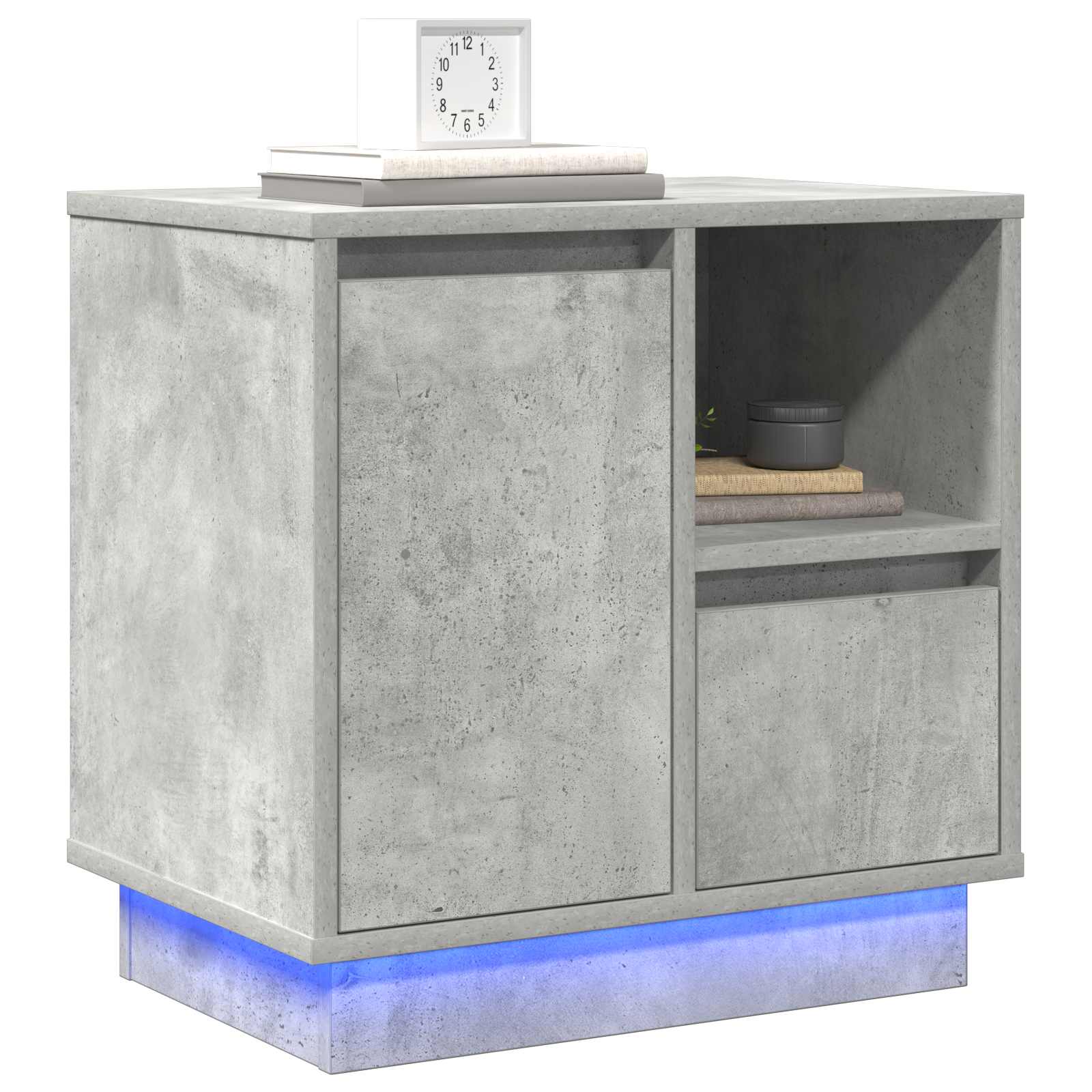 Nachttisch 2 pcs Beton Grau 50 x 34,5 x 50 cm Holzwerkstoff