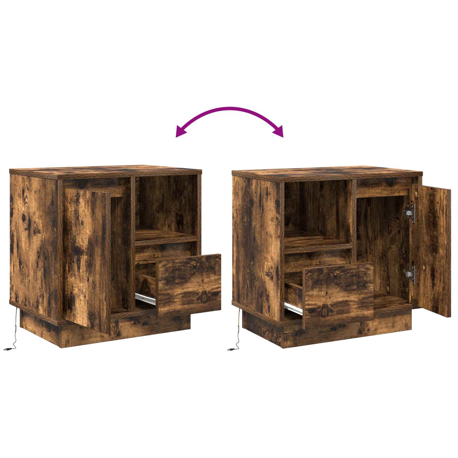Nachttisch Geräucherte Eiche 50 x 34,5 x 50 cm Holzwerkstoff